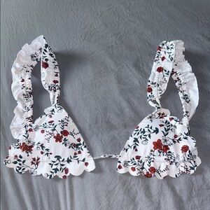 Floral Scalloped Bikini Top